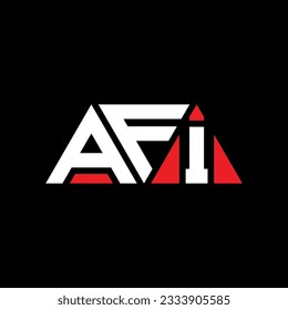 Diseño del logotipo de la letra del triángulo AFI con forma de triángulo. Monograma de diseño del logotipo del triángulo de AFI. Plantilla de logotipo vectorial de triángulo AFI con color rojo. Logo triangular AFI Diseño sencillo, elegante y lujoso.