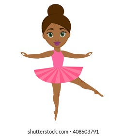 afican girl dancing ballet vector illustration