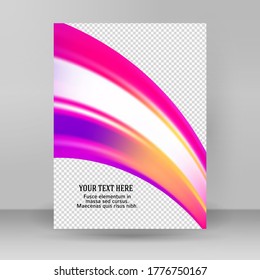 Afiche moderno de flujo colorido. Forma líquida ondulada en color arcoiris que refleja el fondo de la bengala. Diseño artístico para su proyecto de diseño. Ilustración vectorial EPS10 o distribución d