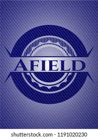 Afield badge with jean texture