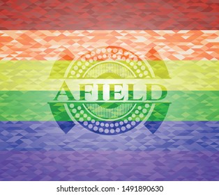 Afield lgbt colors emblem. Vector Illustration. Mosaic.