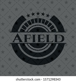 Afield realistic black emblem. Vector Illustration. Detailed.