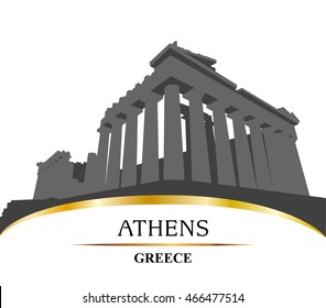 Afiny.Gretsiya.Parfenon. Greek temple vector