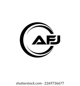 AFJ letter logo design in illustration. Vector logo, calligraphy designs for logo, Poster, Invitation, etc.