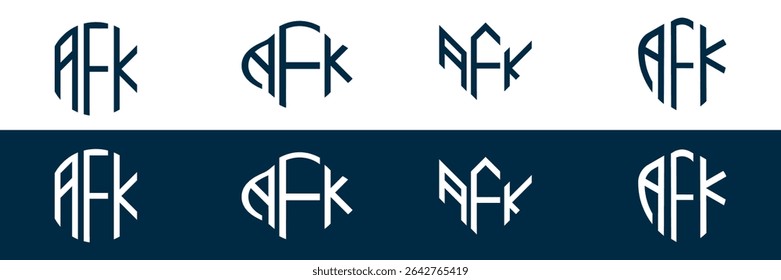 AFK letter logo set design