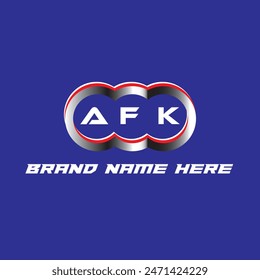 AFK-Buchstabenlogo-Vektorgrafik Einzigartige attraktive moderne Initialdesign Weiß Farbe auf blauem Hintergrund AFK-Buchstabenlogo-Icon-Design
