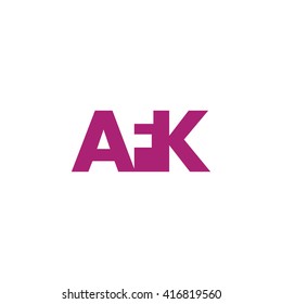 AFK Logo. Vector Graphic Branding Letter Element. White Background