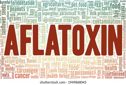 Aflatoxin vector illustration word cloud isolated on a white background.