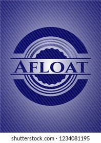 Afloat badge with jean texture