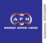 AFN letter logo vector unique attractive creative modern initial design white color on blue color background AFN letter logo icon design
