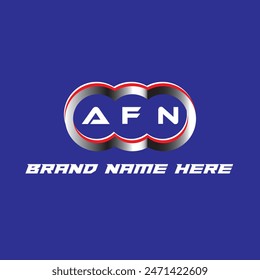 AFN letter logo vector unique attractive creative modern initial design white color on blue color background AFN letter logo icon design
