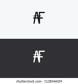 AFN letter typography logotype black and white trendy idea in two colors