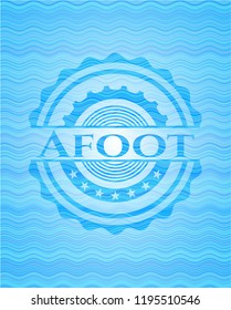 Afoot water concept style emblem.