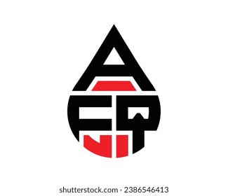 AFQ letter water drop shape logo design. AFQ drop logo simple design