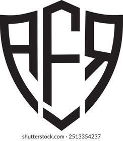 Diseño del logotipo del escudo de AFR, icono, símbolo, archivo del Vector 