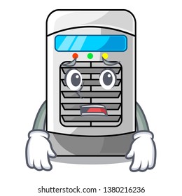 Afraid air cooler isolated with the cartoon