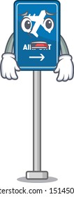 Afraid airport sign in the character shape