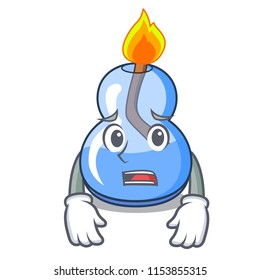 Afraid alcohol burner mascot cartoon
