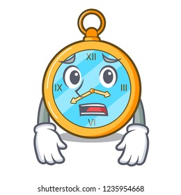 Afraid antique watch isolated on a character