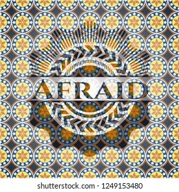 Afraid arabesque badge. arabic decoration.