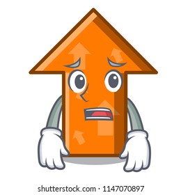 Afraid arrow mascot cartoon style