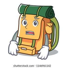 Afraid backpack mascot cartoon style