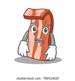 Afraid bacon mascot cartoon style