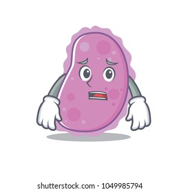Afraid bacteria mascot cartoon style