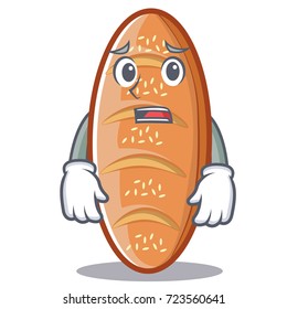 Afraid baked bread character cartoon