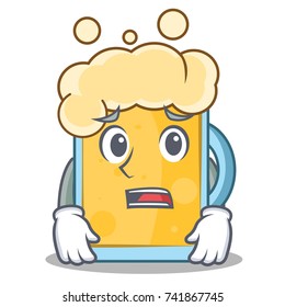 Afraid beer character cartoon style