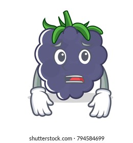 Afraid blackberry mascot cartoon style