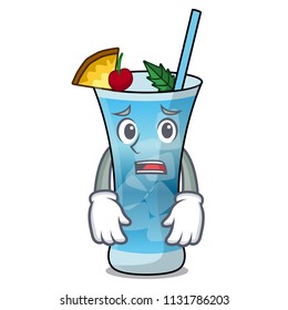 Afraid blue hawaii mascot cartoon