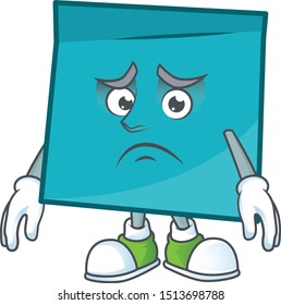 Afraid blue rectangle sticker paper on white background.