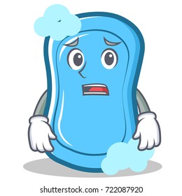Afraid blue soap character cartoon