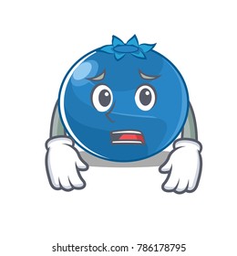 Afraid blueberry character cartoon style