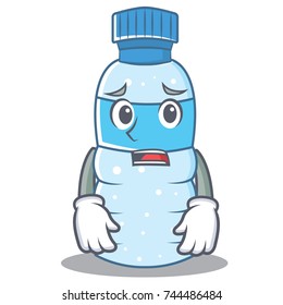 Afraid bottle character cartoon style