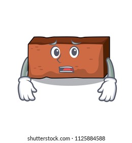 Afraid brick mascot cartoon style