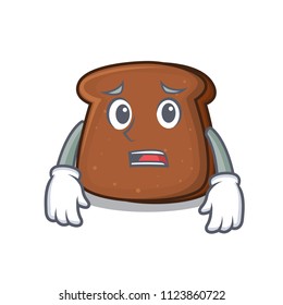 Afraid brown bread mascot cartoon
