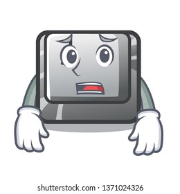 Afraid button J on a computer character