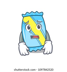 Afraid candy mascot cartoon style