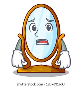 Afraid cartoon big antique mirror in frame