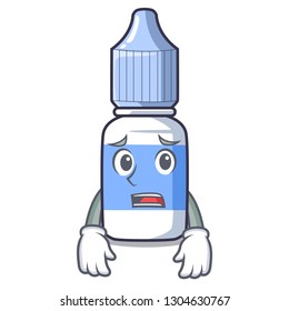 Afraid cartoon eye drops on drug rack