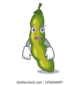 Afraid cartoon fresh green beans for cooking