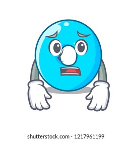 Afraid cartoon the number zero color blue