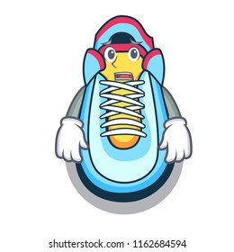 Afraid cartoon sneaker with rubber toe