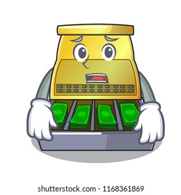Afraid cash register with LCD display cartoon