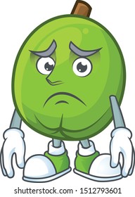 Afraid casimiroa fruit cartoon character with mascot