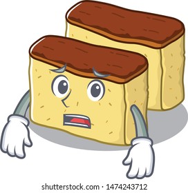 Afraid castella cake in the mascot shape