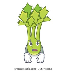 Afraid celery mascot cartoon style
