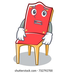 Afraid chair character cartoon vector art illustration